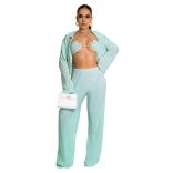 Blue Long Sleeve Sexy Underwear Fashion Summer Women Jumpsuit Sets