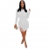 White Mesh Long Sleeve Rhinestone Fashion Tassels Women Mini Dress