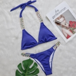 Blue Sexy Diamond Women Swimwear