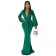 Green Long Sleeve Deep V-Neck Fashion Women Evening Long Dress