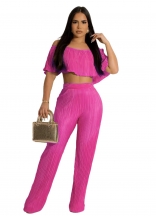 RoseRed Off-Shoulder Pleated Fashion Sexy Women Jumpsuit