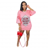 Pink Fashion Women Sequin Party Women's T-Shirts