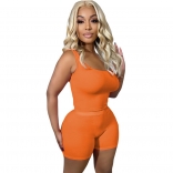 Orange Straps Sexy Women Slim Sports Dress