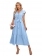 Blue Summer Fashion Women Belted Fashion Skirt