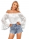 Women Boat-Neck Lace Fashion Chiffion Tops