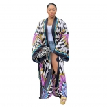 No.6 Imitation Silk Multi Print Fashion Casual Windbreaker Beach Skirt