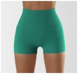 Green Solid Seamless Shorts Women Soft Workout Tights Fitness Outfits Yoga Pants Gym Wear