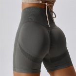 DarkGray High Waist Yoga Shorts Seamless Cycling Gym Shorts Women