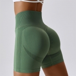 Green High Waist Yoga Shorts Seamless Cycling Gym Shorts Women