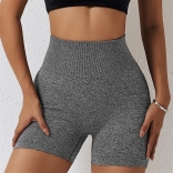 Gray High Waist Yoga Shorts Seamless Cycling Gym Shorts Women