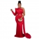 Red Women's Elegant Sexy NightClub Bodycon Belt Formal Long Dress