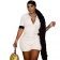 White Women's Buttons V-Neck Hollow Out Sexy Shorts Two Piece Pant Set