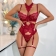 WineRed Women's Sexy Lace Eyelash Erotic Seductive Lingeries Underwear Sexual Sexy Garter Straps Bra & Brief Sets