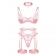 Pink Women's Embroidery Erotic Underwears Bra & Brief Sets Clothing Mesh Pellucid Sexy Senior Sexual Costumes