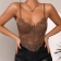 Brown Women's Lace Camisole Bras Crop Tops Sexy Fishbone Tank Top Chest Wrap Vest Straps Underwear