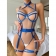 Blue Women Erotic Mesh Halter Bandage Sexy Underwear Lingeries Costumes