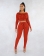 Red Women Button Striped Long Sleeve Crop Tops Bodycons Sexy Party Jumpsuit Dress