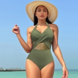 ArmyGreen One Pieces Women Swimwear Bikinis