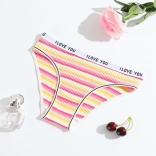 Yellow Striped Sexy Briefs Women G-Thong Underwear