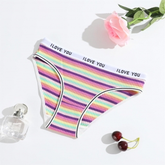Colors Striped Sexy Briefs Women G-Thong Underwear