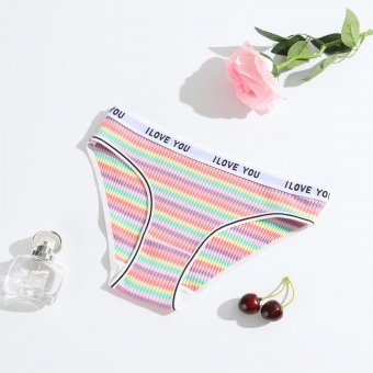 Pink Striped Sexy Briefs Women G-Thong Underwear