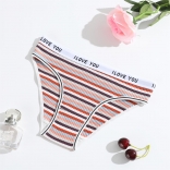 Coffee Striped Sexy Briefs Women G-Thong Underwear