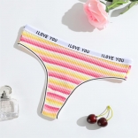 Yellow Striped Sexy Women G-Thong Underwear