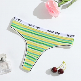 Green Striped Sexy Women G-Thong Underwear
