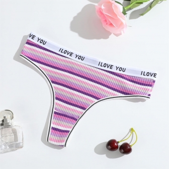 Purple Striped Sexy Women G-Thong Underwear