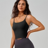Black Women Sexy Paded Gym Sports Casual Camisole Underwear