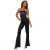 Black Off Shoulder Rhinestone Women Fashion Casual Prom Jumpsuits