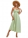 Green Straps Low Cut V Neck Summer Women Long Skirt Dress