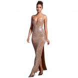 Beige Strapless V Neck Sexy Women America Styles Dress for Party Formal Clothing