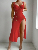 Red Sexy Perspective Mesh Seductive Embroidery Lace Slit Lingerie Underwear
