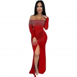 Black Off Shoulder Button Crop Tops Pocket Straight Long Pant Sets