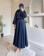 Royal Blue Two Pieces Knitted Fashion 3D Floral Luxury Skirt Dress