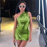 Green Sleeveless Gilding Sexy Women Party Clubwear