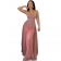Pink Off Shoulder Rhinestones Mesh Lace Up Elegant Birthday Maxi Dress