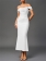White Off Shoulder Mesh Ruched Pleated Women Luxury Women Evening Dress