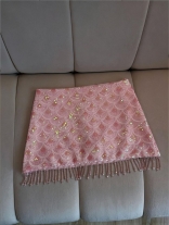 Pink Sequins Plaeted Women Party Tassels Mini Dress