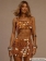 Orange Two Pieces Sequins Chains Sexy Hollow Out Party Mini Skirt Sets