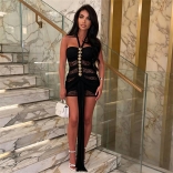 Black Off Shoulder Lace See Through Bodycon Club Dress