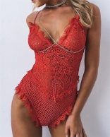 Red Sexy Halter Babydoll Lingerie