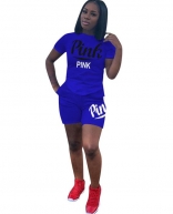Blue Fashion Women PINK Printed Pant Sets