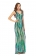 Green Sleeveless Deep V-Neck Sequins Women Evening Dress