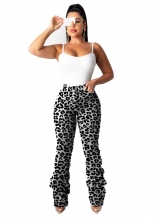 Yellow Fashion Women Jeans Printed Leopard Trousers