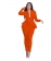 Orange Long Sleeve V-Neck 2PCS Women Fashion Business Suits