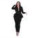 Black Long Sleeve V-Neck 2PCS Women Fashion Business Suits