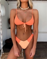 Orange Women Sexy Bandage Bikini