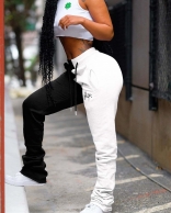 White Belted Fashion Women Trousers